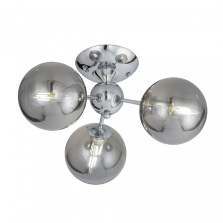 Ceiling chandelier CITILUX "Tommy" CL102130, 46x46x23.5 cm, 3x40W, E14, gray color.
