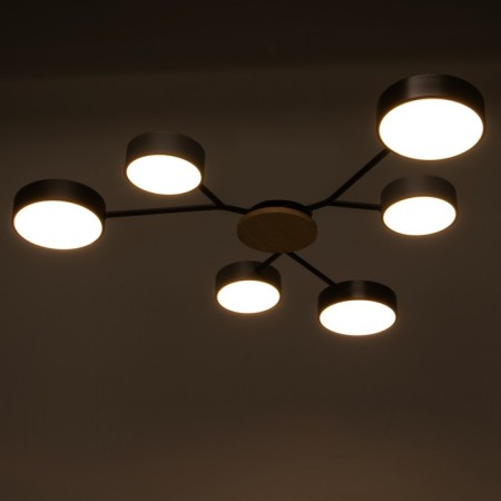 Chandelier 1319/6BKGR LED 144W 3000-6000K black, gray 75x75x5 cm Bayerlux-4