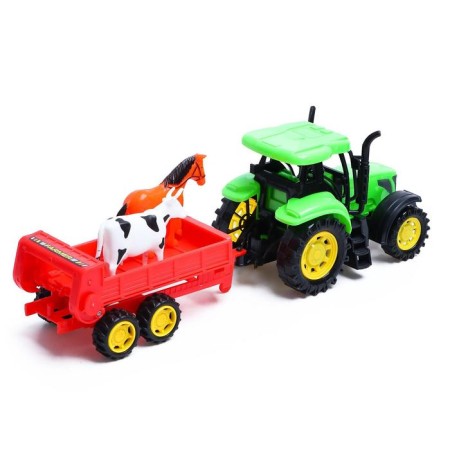 Tractor inertial "Farmer" with trailer and animals-2