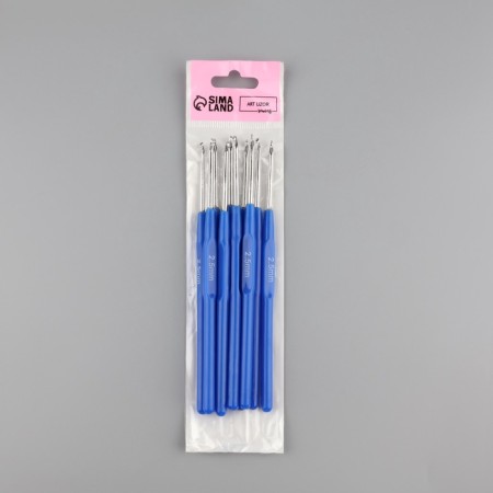Knitting hook, with a plastic handle, d = 2.5 mm, 13.5 cm, blue color-4