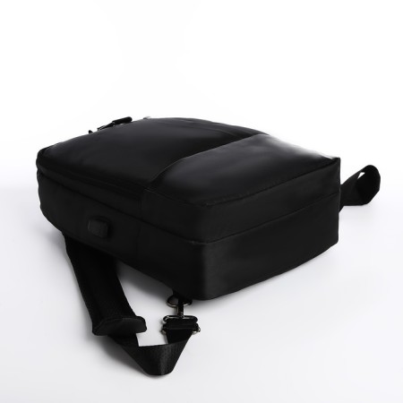 A backpack-samka with a zipper, 2 external pockets, black color-4