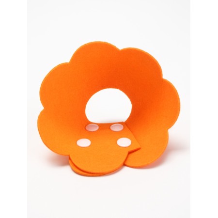 Veterinary collar made of felt "chamomile", size m, orange-3