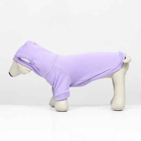 Sweater with a hood "Bear", fleece, size S (DS 21, Osh 24, OG 30 cm), purple-4