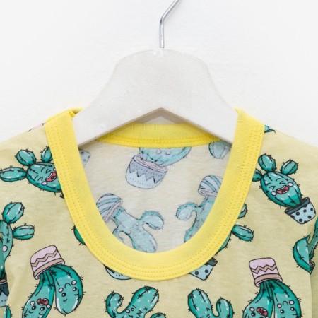 Pajamas for a boy, yellow color/cacti, height 92 cm-6