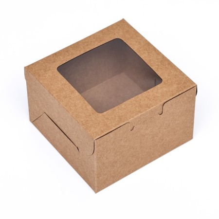 Dessert box, craft, 10 x 10 x 6.5 cm-1