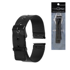 Solomon watch strap, 20 mm, stainless steel, L-19.5 cm, black