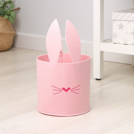 Organizer for storage Funny "hare", 24 × 24 × 22 cm, 8 l, pink color