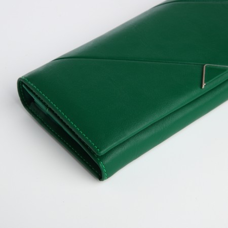 Women's wallet on magnet, green color-2