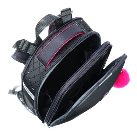 School backpack 38 x 30 x 16 cm, ergonomic back, stavia "anime with a toy, gray-7