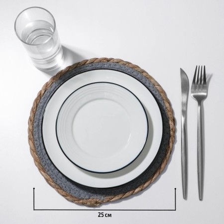 Serving napkin on the table "Meg", 25 × 25 cm, blue color-3