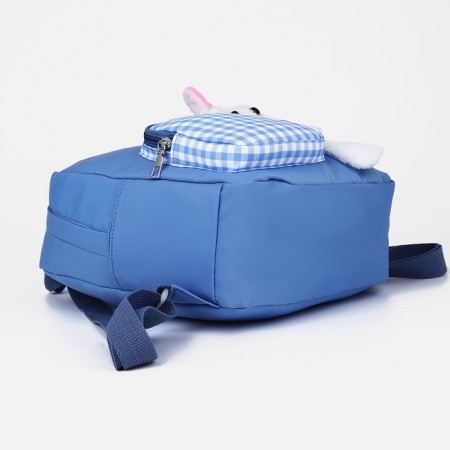 Baby backpack on lightning, 3 outer pockets, blue color-6