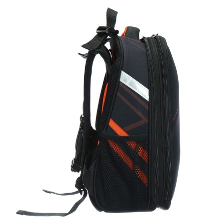 School backpack 38 x 30 x 16 cm, ergonomic back, Stavia "Super Car", black/orange-3