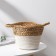Handmade storage basket, with handles, reeds, cotton, 20 × 20 × 15 cm
