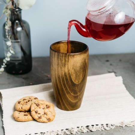 A glass of natural cedar MAGISTRO, 450 ml, 15 × 9.5 cm, brown color
