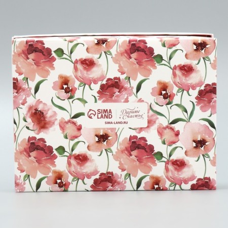Gift box, packaging, “only for you”, flowers, 16.5 x 12.5 x 5 cm-4