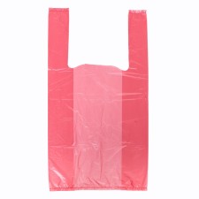 Polyethylene shirt package 24 + 12 x 45 cm, 10 μm, red