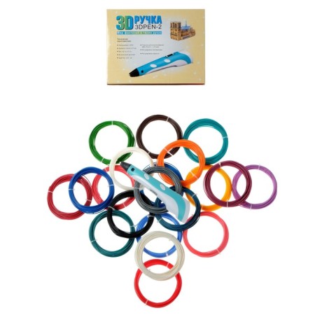 Set 3d pen with a blue display + ABS ABS 20 colors, 10 meters