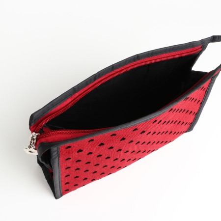 Cosmetic bag with lightning, red color-2