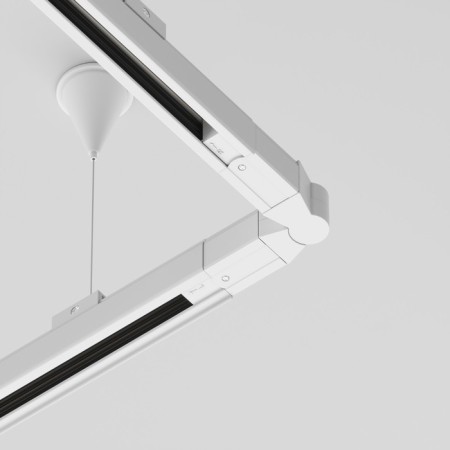 Connector Warden joint for the Technical Tracs-31W overhead track system, 22.5x3.2x3.3 cm, white color-3