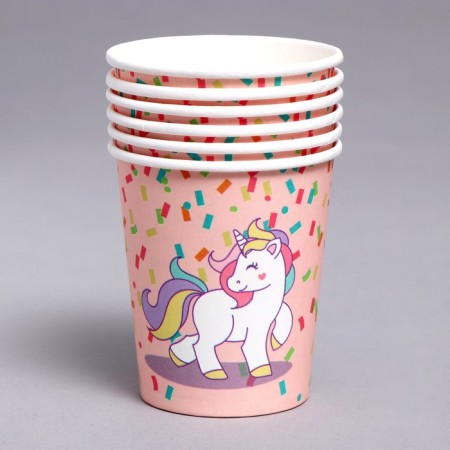 Paper glasses "Unicorn", in a set of 6 pieces-1