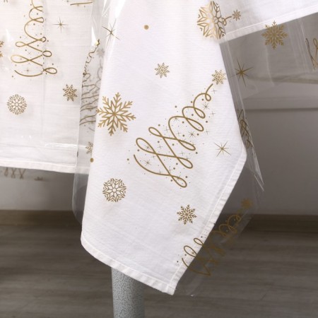New Year's tablecloth “Christmas trees”, gold 130 x 200 cm, for the New Year-2