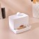 Organizer for storing cotton sticks, with a lid, 9 × 6.5 × 7.5 cm, white color