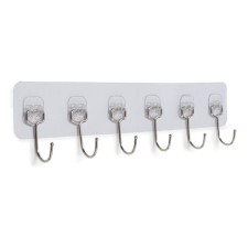 A hanger with an adhesive surface of 6 hooks tundra, transparent, 1 pc.