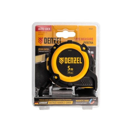 Denzel 31521 roulette, nylon coating, magnetic hook, automatic, 5 m x 19 mm-5