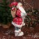 Santa Claus "In a suit with snowflakes and with a strap" 50 cm, red
