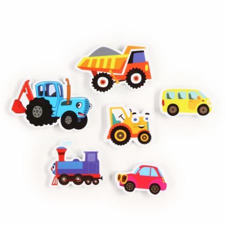 Developing toy "Fun Velcro", Transport, Blue Tractor-3