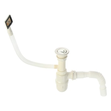 Siphon for washing Accoona A469-1, 1 1/2 ", D = 70 mm, with overflow, with corrugation-3
