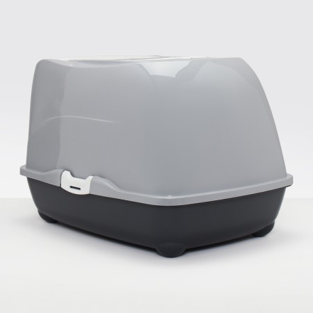 Domik toilet for cats closed with a door 57*43*38 cm, gray-3