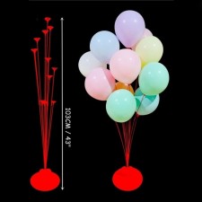 Star for balloons with a stand, 11 balls, red color