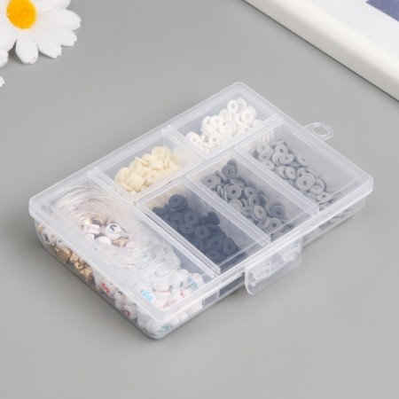 Beads in the box "Gray" thread 0.8 mm 5 m 12x8.4x2.2 cm-2