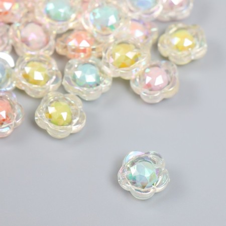 Plastic beads "Flower with faces - the internal color of the assorted" mix 20 g 1.2x1.2x0.7 cm-1