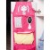 Pockets in the kindergarten "Bunny", for a children's cabinet, 83x24 cm, fuchsia