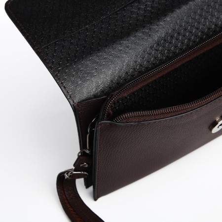 Bag-clate on magnet, long belt, brown color-7