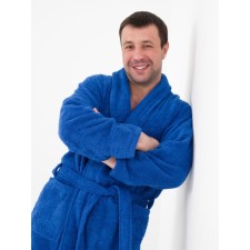Men's bathrobe with a shawl, size 52-54, cornflower color
