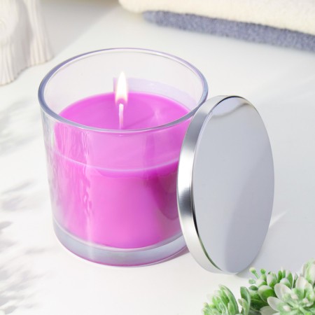 Aromatic giant candle in a glass "Black Cherry", soy wax, 10x10 cm