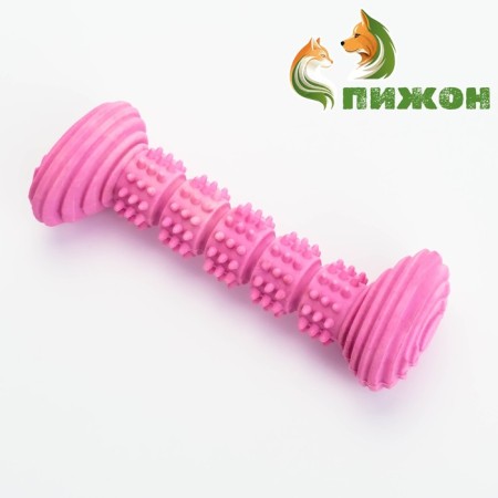 Dog toy "stick", tpr, massage, 14.2 x 5.2 cm, pink