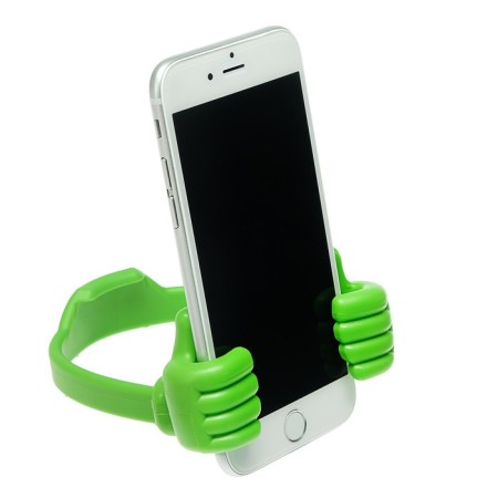 Luazon phone stand, in the form of hands, adjustable width, green
