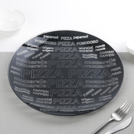 Dining plate "pizza", d = 30 cm, black color