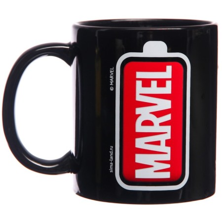 Кружка-хамелеон, черная, 330 мл "Marvel", Мстители-1