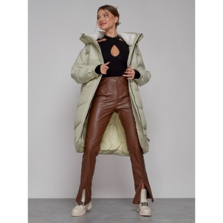 Coat insulated winter female, size 48, color light green-12