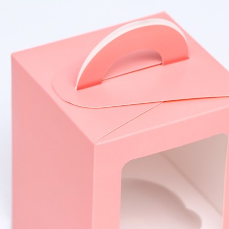 Packaging for one cupcake, pink, 9.2 x 9.2 x 11.1 cm-2
