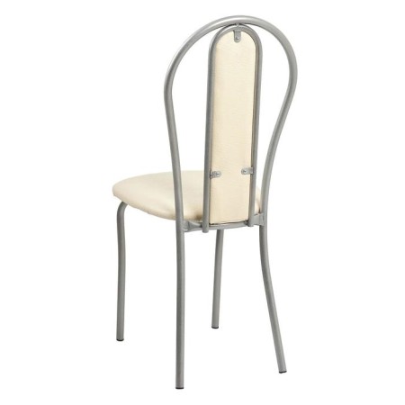 Viennese soft chair, silver metallic/milk-1