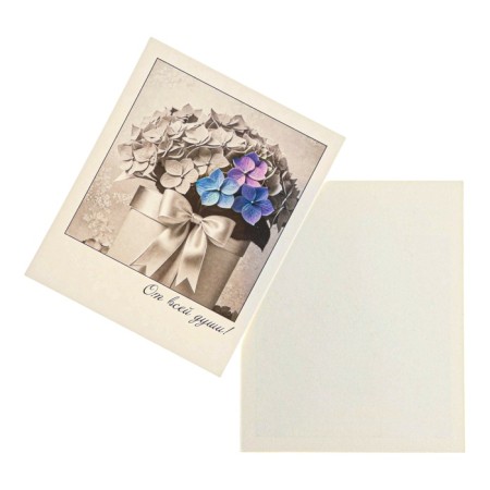 Mini-postcard "with all my heart!" Flowers in the box, 9 x 10.5 cm-1