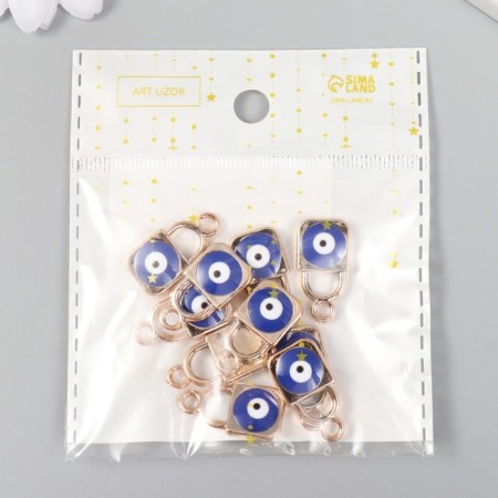 Decor for creativity plastic for metal "Lacking from the evil eye" gold 1.2x0.3x2.3 cm-3