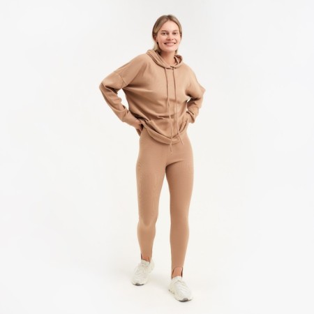 Women's costume (sweatshirt/leggings), coffee color, size 46-1