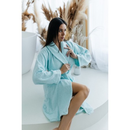 Frequency bathrobe, size 48, blue color-9
